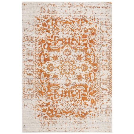 Safavieh 10 x 14 ft. Madison Contemporary Rectangle Power Loomed Rug Orange & Ivory MAD603P-10